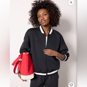 Nia Varsity Bomber Zip Jacket. Size Small
